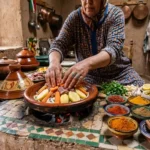 Morocco cooking class — making tagine in a traditional Moroccan kitchen, Marrakech, Over Morocco Tours 2026