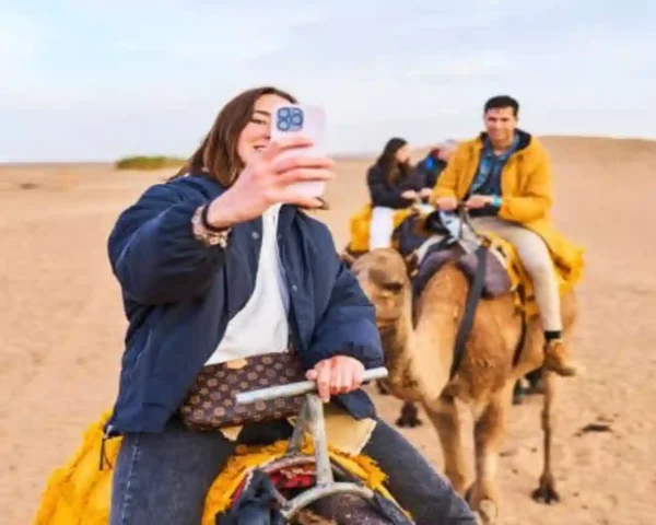 Atlas Morocco map the tourists enjoy their camel trek in Merzouga
