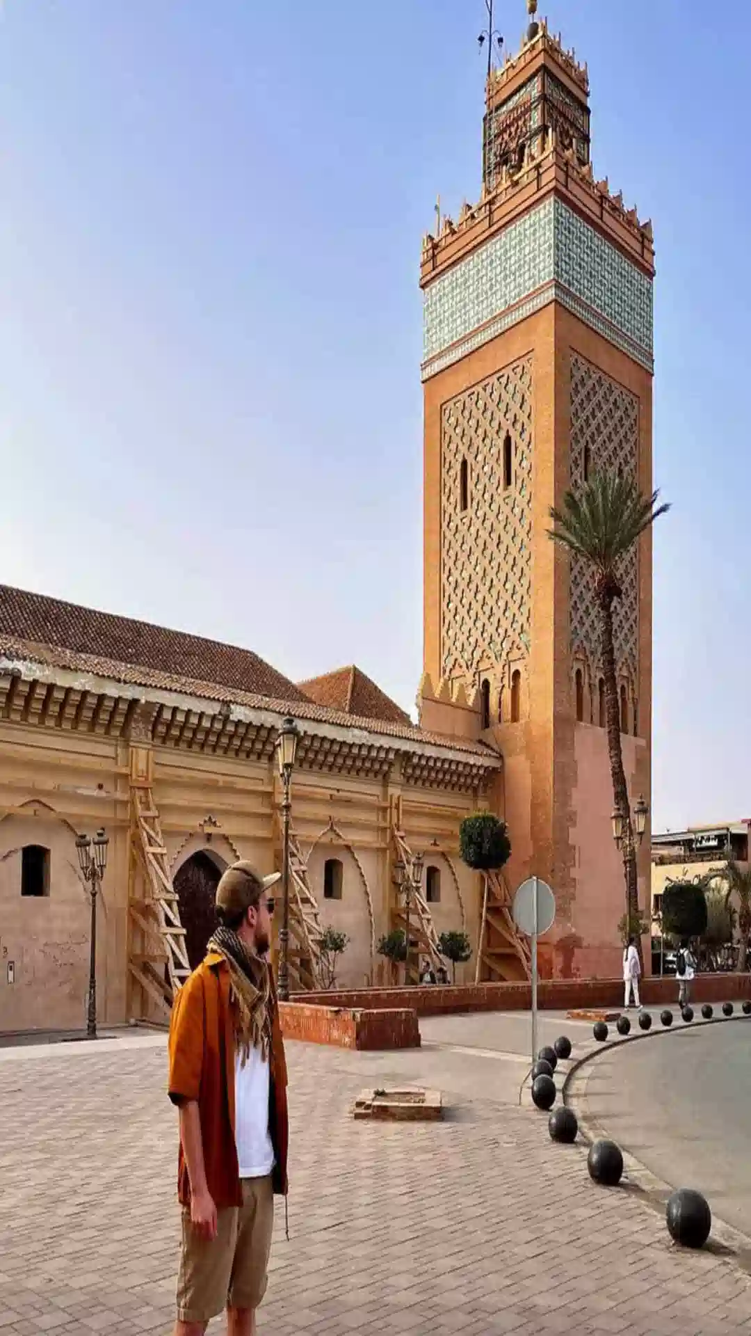 El Badi Palace ruins near Bahia Palace Marrakech with zellige tilework